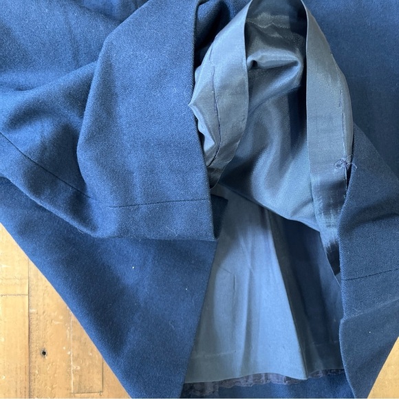 Pendleton 100% Wool Navy Skirt  Vintage 90s Size Petite 8 USA Made Academia Prep - Picture 5 of 9